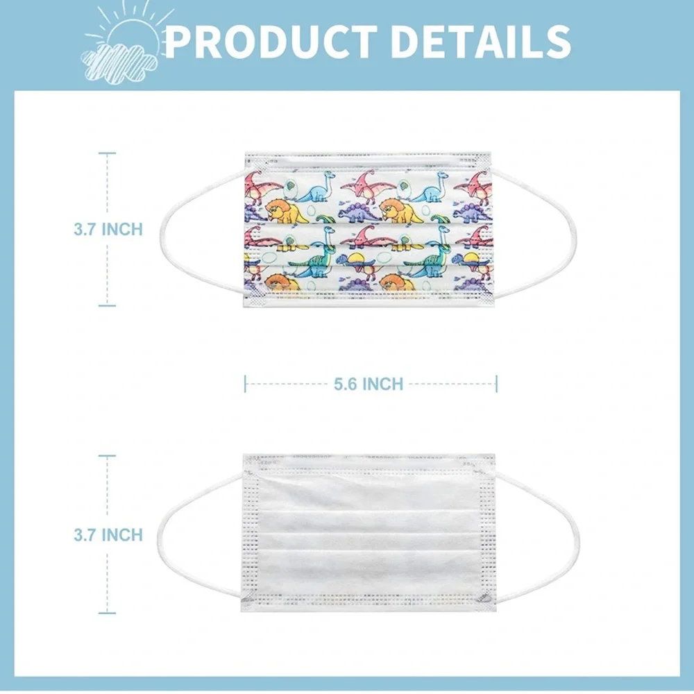 3 SEALED BAGS (10 in each bag) KID GIRL PINK DISPOSABLE MASKS